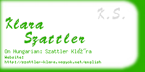 klara szattler business card